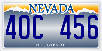 NV license plate 40C456