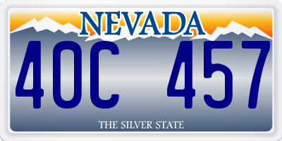 NV license plate 40C457