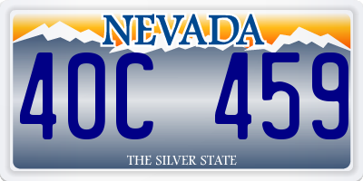 NV license plate 40C459