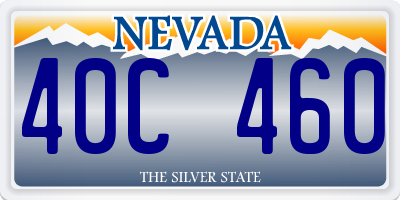 NV license plate 40C460