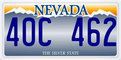 NV license plate 40C462