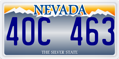 NV license plate 40C463