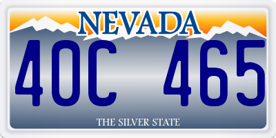 NV license plate 40C465