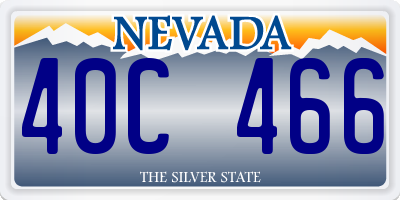 NV license plate 40C466
