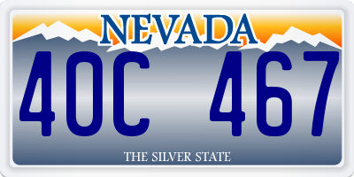 NV license plate 40C467