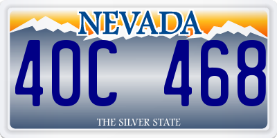 NV license plate 40C468