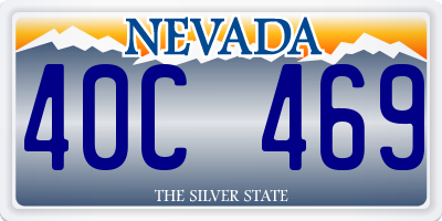 NV license plate 40C469