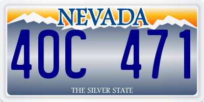 NV license plate 40C471