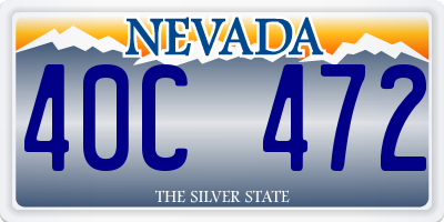 NV license plate 40C472