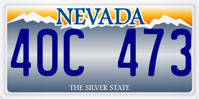 NV license plate 40C473