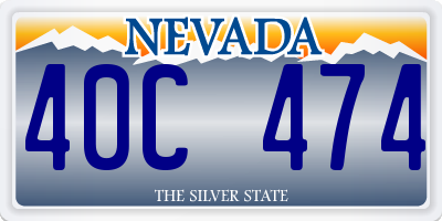 NV license plate 40C474