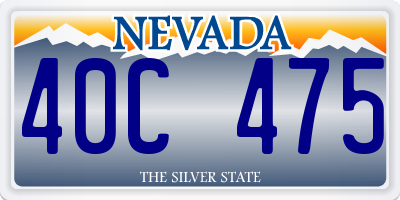 NV license plate 40C475