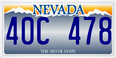 NV license plate 40C478