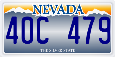 NV license plate 40C479
