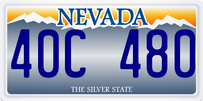 NV license plate 40C480