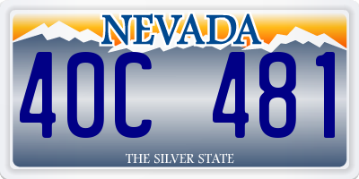 NV license plate 40C481