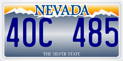 NV license plate 40C485