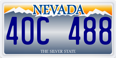 NV license plate 40C488