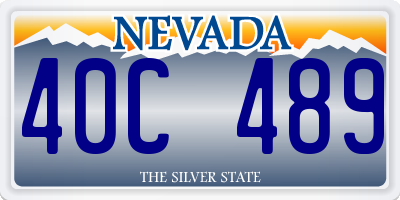 NV license plate 40C489