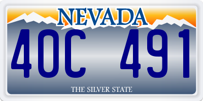 NV license plate 40C491