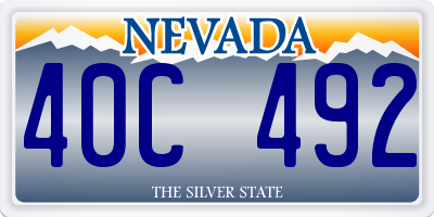 NV license plate 40C492