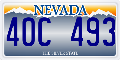 NV license plate 40C493