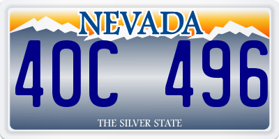 NV license plate 40C496