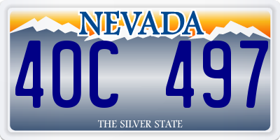 NV license plate 40C497
