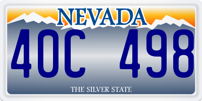 NV license plate 40C498