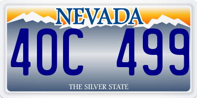NV license plate 40C499