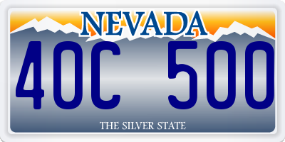 NV license plate 40C500