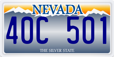 NV license plate 40C501