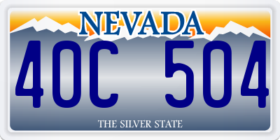 NV license plate 40C504