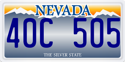 NV license plate 40C505