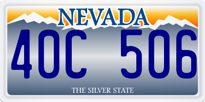 NV license plate 40C506