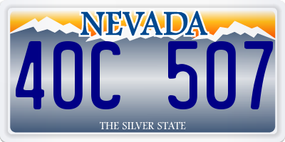 NV license plate 40C507