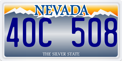 NV license plate 40C508