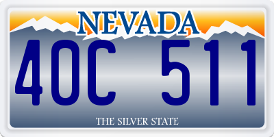 NV license plate 40C511