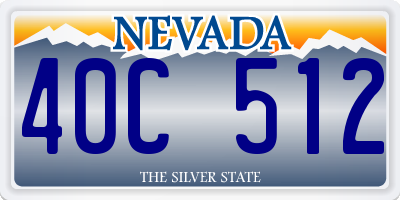 NV license plate 40C512