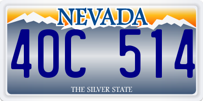 NV license plate 40C514