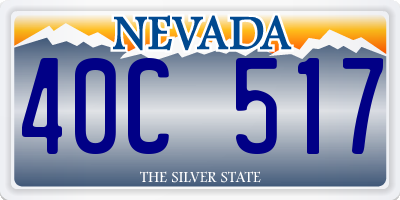 NV license plate 40C517