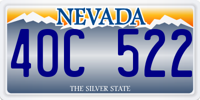 NV license plate 40C522