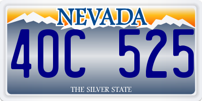 NV license plate 40C525