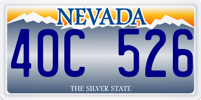 NV license plate 40C526