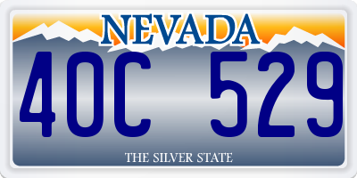 NV license plate 40C529