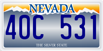 NV license plate 40C531