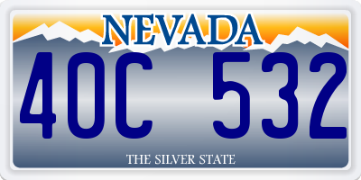 NV license plate 40C532
