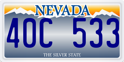 NV license plate 40C533