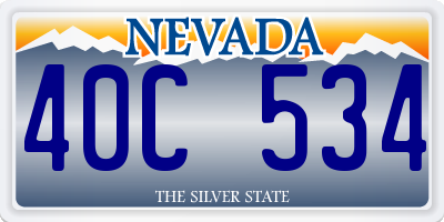 NV license plate 40C534