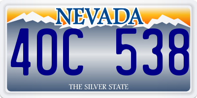 NV license plate 40C538